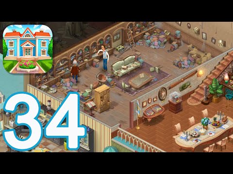 HOMESCAPES Story Walkthrough Gameplay #34 - Library - Day 1 (iOS, Android)