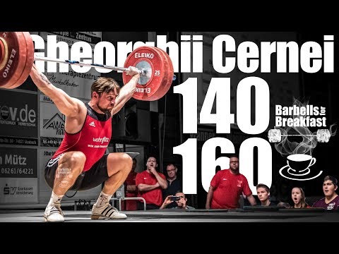 Gheorghii Cernei (85kg) 140kg Snatch 160kg Clean and Jerk 2017-10-14