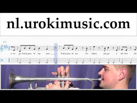 Trompet Leren Spelen Shakira Can't Remember to Forget You Trompetles Deel#2 Studie Klasse