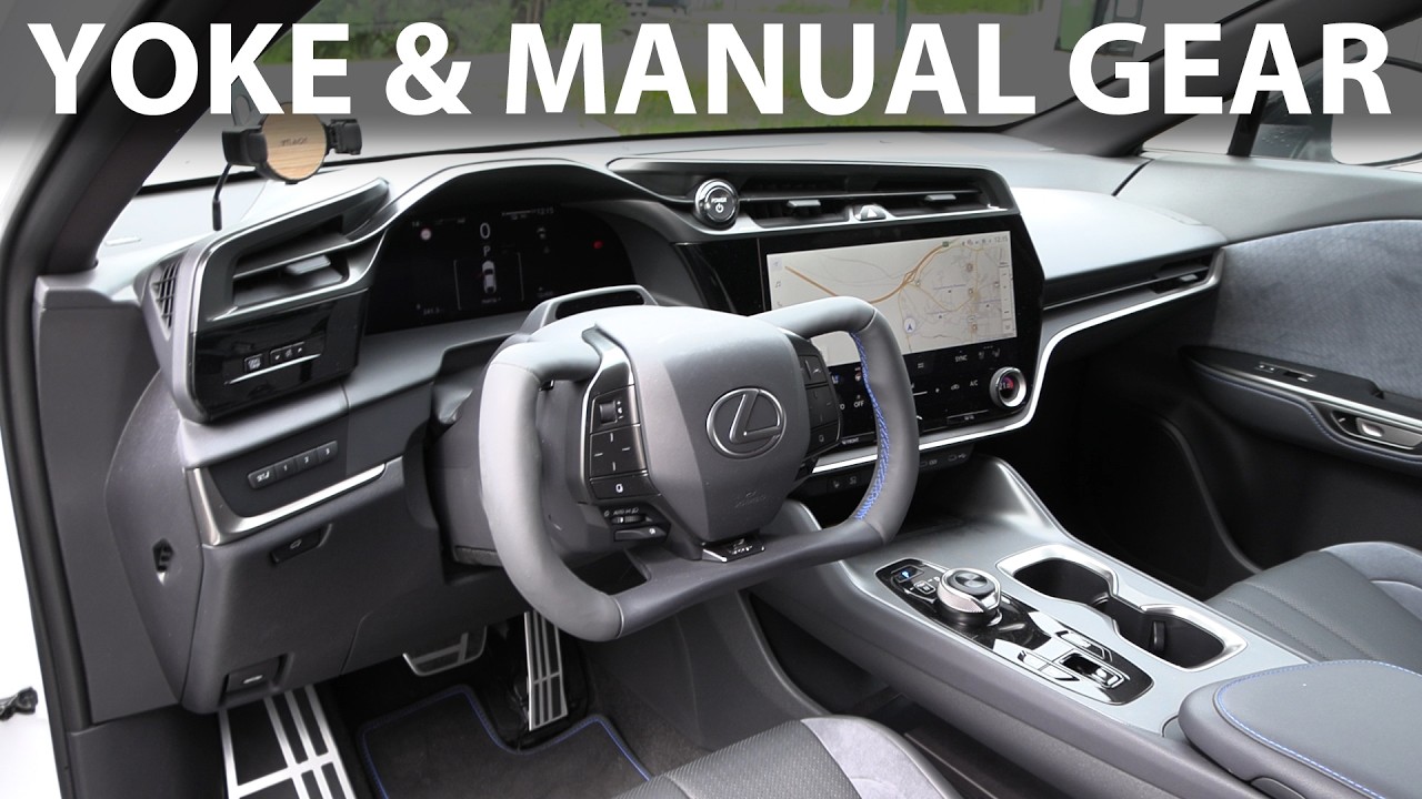 Lexus RZ 550e F Sport yoke wheel and fake gear shift test