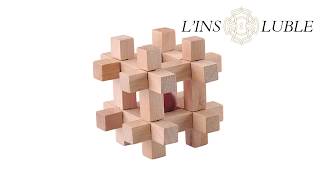 Solution du casse-tête Chinois en bois : Le cube 12 pièces