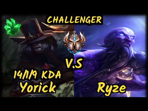 RDP Nyu (YORICK) vs RYZE - 14/1/9 KDA TOP CHALLENGER GAMEPLAY - BR v9.7