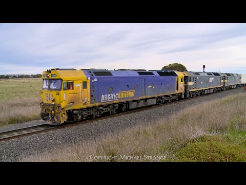 7902V Mildura Container Train With G540 G523 G520 At Batesford (2/8/2024) - PoathTV Railways