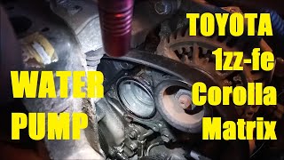 How to Replace the Water Pump Toyota 1zz-fe 1.8-liter Corolla Matrix Celica MR2 Spyder Pontiac Vibe