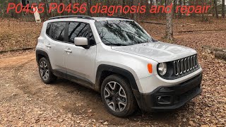 2018 Jeep Renegade Latitude EVAP leak P0455 P0456 diagnosis and repair