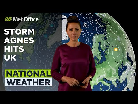 26/09/2023 – Storm Agnes bringing strong winds and rain - Met Office Weather Forecast