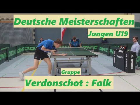 U19 Deutsche Meisterschaft [Gruppe] | W.Verdonschot(2191TTR) : R.Falk(2019TTR)
