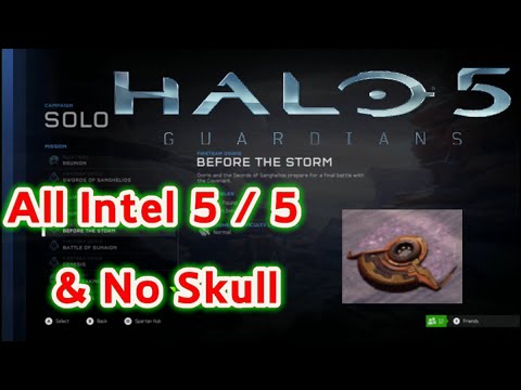 Halo 5 Guardians Mission 11 Before The Storm All 5 Intel Guide HD