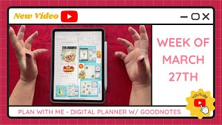 Plan With Me - Week of March 27th - Digital Planner iPad GoodNotes App - TracEy Monster