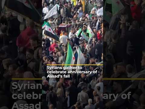 Syrians gather to celebrate first anniversary of Assad’s fall | AJ #shorts