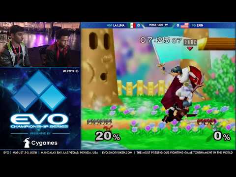 EVO 2018 - La Luna (Marth) vs Zain (Marth) - Pools Round 2 - SSBM