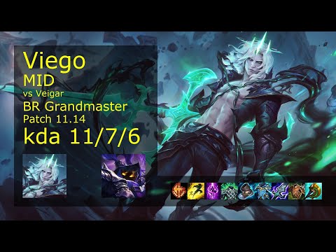 Viego Mid vs Veigar - BR Grandmaster 11/7/6 Patch 11.14 Gameplay