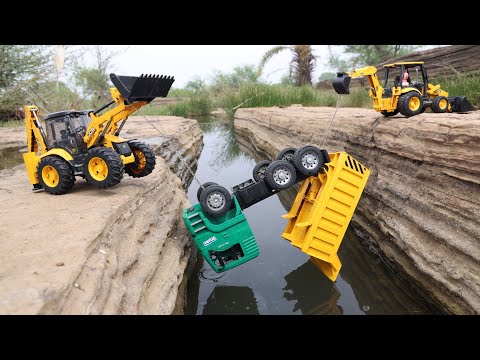 Truck Accident River Pulling Out Double Jcb 5cx | Mahindra 595 Di Tractor | CS Toy