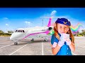 Nastya Became A Flight Attendant For Dad On The Plane