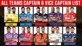 IPL 2023 - All 10 Teams Captain & Vice Captain