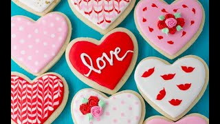 How to Make and Decorate Royal Icing Heart Sugar Cookies for Valentines Day