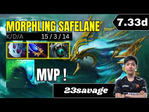 PATCH 7.33d - 23savage Morphling Safe Lane Gameplay - Dota 2 Full Match Gameplay