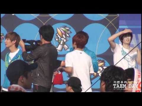 -605 Taemin getting his make-up on fancam @ l)T recording