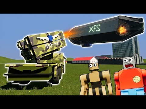 LEGO MISSILE LAUNCHER DESTROYS HUGE AIRSHIP! - Brick Rigs Gameplay - Lego City Destruction