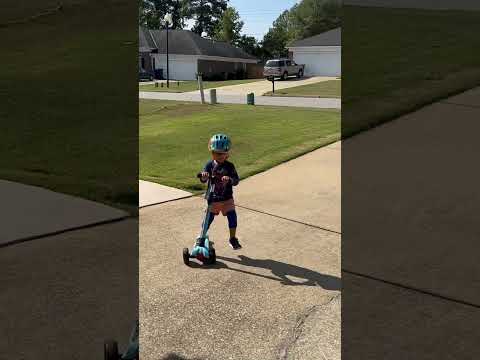 Atishay having some run on his scooter