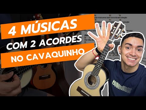 APRENDA 4 MÚSICAS COM 2 ACORDES PARA INICIANTES no CAVAQUINHO - AULA DE CAVACO - LÉO SOARES