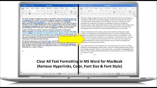 How to Remove All Text Formatting in MS Word in MacBook Remove Text Underline, Color, Style