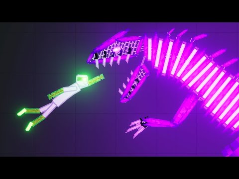 Superhuman with Full Immortality Attack Purple Monsters in People Playground (4)