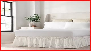 EASY FIT Eyelet Elastic Wrap Around Bed Skirt, Easy On/Off Dust Ruffle (18-Inch Drop), Queen/King