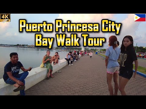 Puerto Princesa Baywalk Tour 🇵🇭 | Amazing Sunset, Street Food & Local Life