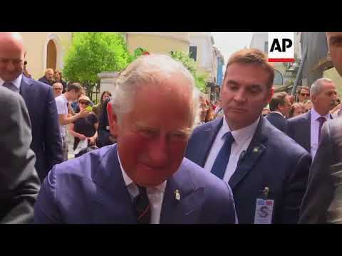 Prince Charles and Camilla on Athens walkabout