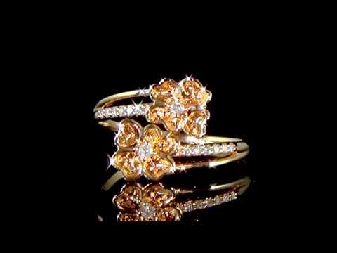 18k Rose Gold Cluster Diamond Flower Ring