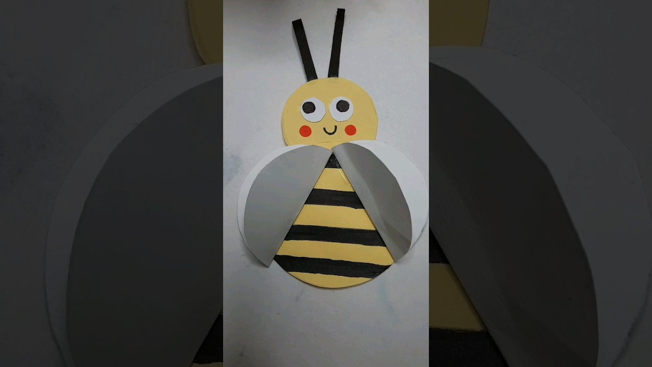 DIY Paper Bee Craft For Kids/Easy Paper Honey Bee Craft/How To Make Honey Bees #craft #bee #ytshort