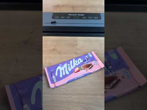 Vacuum and chocolate — what will be the result? #candy #milka