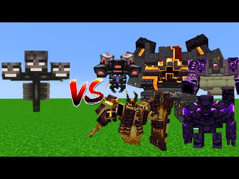 Unnormal Wither Vs L_Ender's Cataclysm Bosses - Minecraft Mob Battle