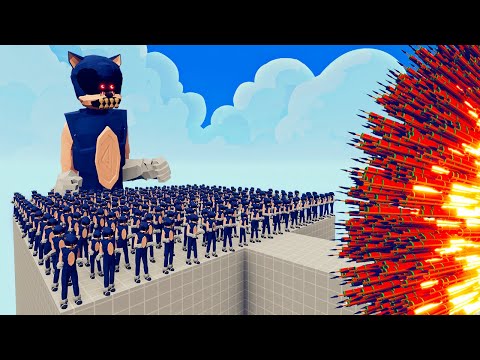 100x SONIC ZOMBIE + 1x GIANT vs 1x EVERY GOD   Totally Accurate Battle Simulator TABS