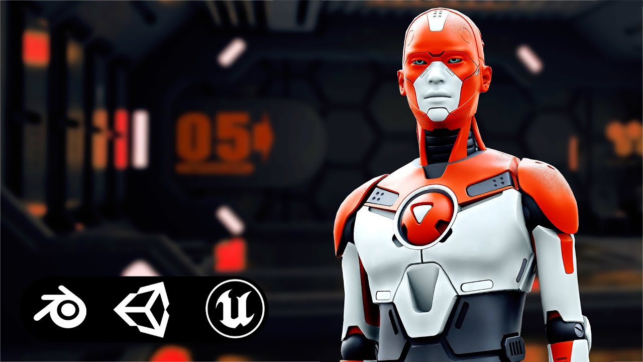 Humanoid Orpheus-H Auto-Rig Pro Rigged For Mixamo Unreal Engine Unity 3D Model