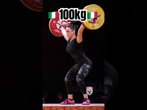 Giulia Miserendino 🇮🇹 snatching 100kg 2026 European  #weightlifting Championships! #slowmotion