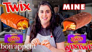 Download the video "Pastry Chef Attempts to Make Gourmet Twix | Gourmet Makes | Bon Appétit"