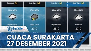 Prakiraan Cuaca Surakarta pada Senin 27 Desember 2021, Pagi Berawan dan Sore Hujan Lebat