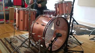 Video thumbnail for (SOLD) Drum Kits - Q Drum Co. 14x24 9x13 16x16 Brushed Copper Drum Kit by Philadelphia Drum & Percussion
