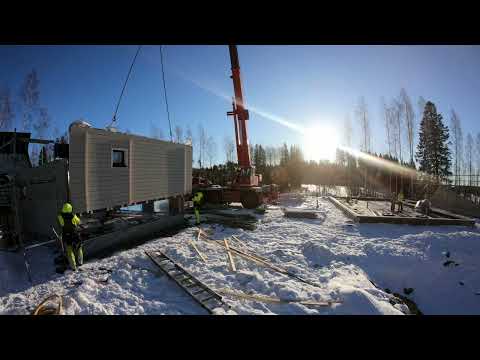 Kannustalo Harmaja - Pystytys Timelapse