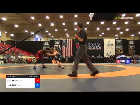 2018 Marine Corps US Open/UWW Junior Freestyle 61 Quarters - Jordan Decator (Unat) Vs. McGwire Mid