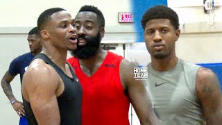 Russell Westbrook, James Harden &amp; Paul George Go At It At Rico Hines UCLA Run