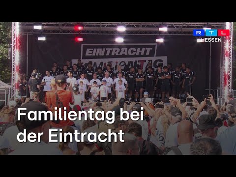 Eintracht Frankfurt präsentiert am Deutsche Bank Park die Frauen- und Männerteams bei guter Stimmung