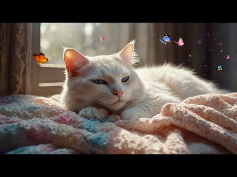 🔴 [LIVE] Music for Cats | 12 Hours of Peaceful Piano Music with the Sound of Cats Purring