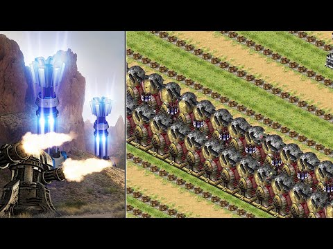 Red Alert 2 - Yuri statues versus waves of enemies