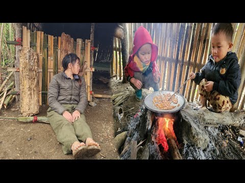 As the weather turned cold, the mother helplessly watched her two children.