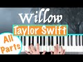 How to play WILLOW - Taylor Swift Piano Chords Accompaniment Tutorial