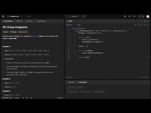 Leetcode 49 - Group Anagrams - Python (NeetCode 4/150)