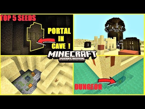Top 5 BEST Minecraft PE seeds in 2020 #5 ! Portal in cave, Dungeon under temple & MORE ! | MCPE 1.14